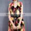 2016 Europe New design colourful warm and soft faux fox fur long coat faux fur overcoat without sleeves