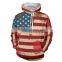 Unisex Fashion USA American Flag Print Hooded Slim Pullover Hoodie Sweatshirt