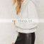 Deadstock Fabrics Oversized Raw Hem Cropped Heather Gray Sweatshirt