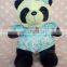lovely plush panda toys with t-shirt print logo soft plush panda toy with dress