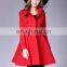 2016 new design fashion autumn standing collar long sleeves show thin A-line plain woolen coat