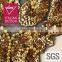 New design gold embroidery sequin neckline