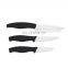 FDA standard black handle good quality 3pcs ceramic knife set