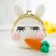 Yarncrafts Rabbit Cartoon Handmade Crocheted Metal opening Coin Purse