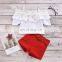 European and American children's wear woven lace lace pure color condole belt female middle child + belt three-piece set