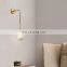 Nordic Industrial Swing Long Arm Wall Lamp Simple E27 Glass Ball Lamp Shape Corridor Wall Lamp