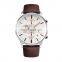 New Design SKMEI 9103 Luxury Stainless Steel Back Genuine Leather Quartz Watch for Men