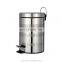 3L/5L/12L Metal simple pedal bin bathroom household trash bin  stainless steel trash can