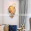 Modern light luxury atmosphere gilded bronze living room dining room crack crystal glass multi-head wall lamp light decor