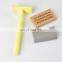 Face Razor yellow Color Wet Shaving Double Edge Safety Razor Mens Grooming Label Brass Safty Razor