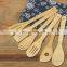 Eco Friendly Natural Multifunction kitchen Non-stick Wooden Bamboo Cooking Tool Spatula Set For Six Piece Suit Cookware Sets