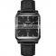 Wholesale square dial men wristwatch fashion brand Skmei 1603 genuine black leather business men quartz watch
