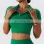 Polo Neck Breathable Crop Tank Tops Factory Sales Women Quick Dry Short Sleeve T Shirts
