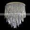 Modern Black Flushmount Crystal Ceiling Light LED Lamp with Iron and Glass Body for Rectangular Dining Room Villa