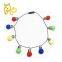 Christmas Multi Color Round Bulb 9 Light Necklace For Party