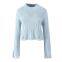 European and American Autumn/Winter New Round-neck Long-sleeve Solid Color Cable Knit Sweater With High-waist Pencil Skirt Set With Distressed Details
