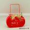 metal holiday ornament red flocking handbag candle holder art