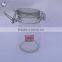 200ml round clear glass storage jar with metal clips