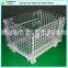 Galvanized foldable wire container in store