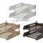 2015 New arrives PS Plastic two-tier Stacking File Tray, document tray letter tray for office use
