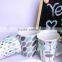 ceramic mug cup with colored 2015 new-designed cylindric decal glazed