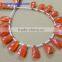 Carnelian Faceted Elongated Pyramid 8*15 mm 74 cts Faceted Elongated Pyramid 6" Strand length Natural gemstones