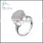 Silver Ring Platinum Plated Round CZ Cut Diamond Rings Cute Ring
