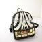 Zebra Printl PU Leather Backpack Teens Girls Shoulder Bag Knapsack Satchel