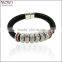 2015 hot sale stainless steel personalized leather cuff bracelet wholesale