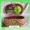Fashionable wicker material basket used in outdoor picnic