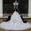 Newest Style Removable Neck Strapless Appliqued Lace Ball Gown Black And White Wedding Dresses