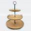 Bamboo wood 3 tiers cake plate display stand