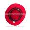 Red Flat Embroidered Cotton Bucket Cap