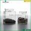 350/650ml transparent glass storage jar for food with hexagon
