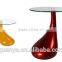 modern design Fiberglass Base with Glass top bar tables /Coffee Side Table bistro bar tables