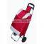 Portable folding foldable shopping trolley bag with two wheels