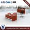 Simple office L shape manager desk design with Indian red (HX-5N022)