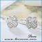 Most beautiful Chinese body silver jewelry flower pattern pure stud earrings