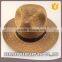 Promotional Solid Color Summer Beach Cap Ribbon Deocrated European Style Panama Fedora Sun Hat