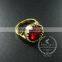 14MM gold plated brass round crown bezel blue,red,champagne and green glass adjustabld ring,vintage ring DIY ring 6220034
