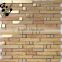 SMJ01 wall decorative frosted mosaic glass mosaic tile strips gold color mosaic