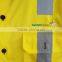 OEM Mining Workwear Uniform Mens Button-front Yellow Cotton Twill Work Shirt with Hi Vis Tapes