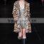2016 Winter Lady Fancy High Quality Print Goat Fur Coat OEM Service