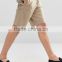 High Quality Latest Custom Three Pockets Men's Khaki Slim Fit 97% Cotton 3% Elastane Stretch Twill Zip Fly Casual Shorts Pant