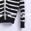 Custom Black And White Strips School Uniform Sweater
