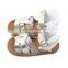 Hot summer shoes cow leather flat sandals for ladies pictures