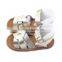 Hot summer shoes cow leather flat sandals for ladies pictures