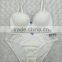 New Design Sexy Ladies Transparent White Embroidered Bra and Panty Set