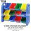 3-tier plastic toy storage organizer with 12-storage bins