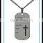 2015 factory 26" engraving Cross dog tag men necklace